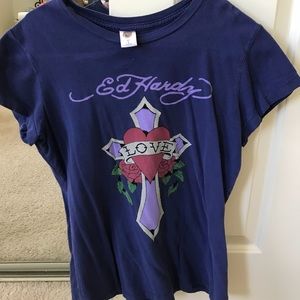 Ed Hardy Women’s Fitted Size L t shirt